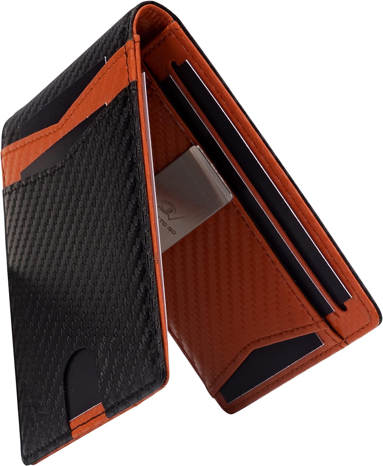 Wallet - schwarz / orange - carbon optik