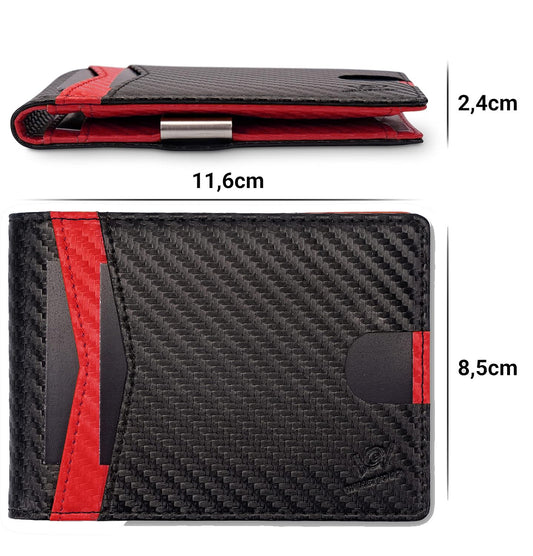 Wallet - schwarz/rot - carbon