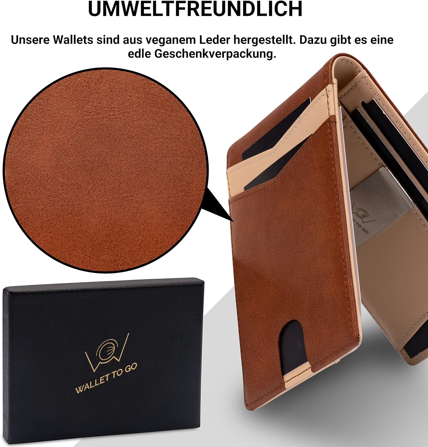 Wallet - Braun / beige