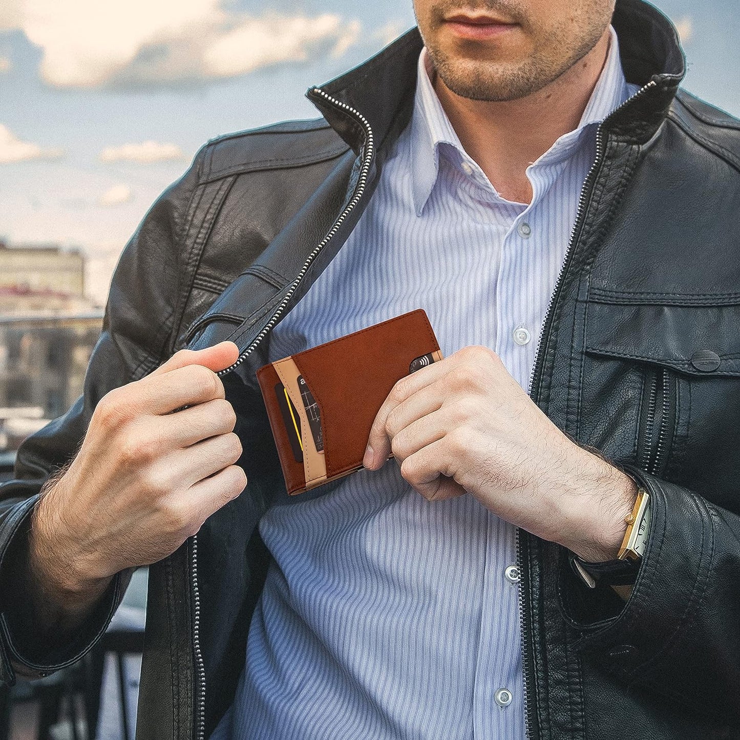 Wallet - Braun / beige